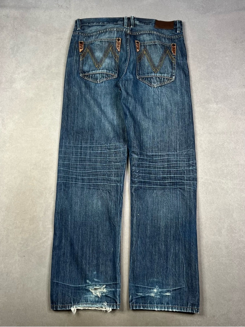 Y2K Sean John Men's Distressed Blue Denim Baggy Jeans